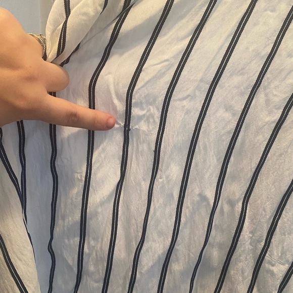 Alex Marie Striped Navy and White Midi Dress - Picture 6 of 7